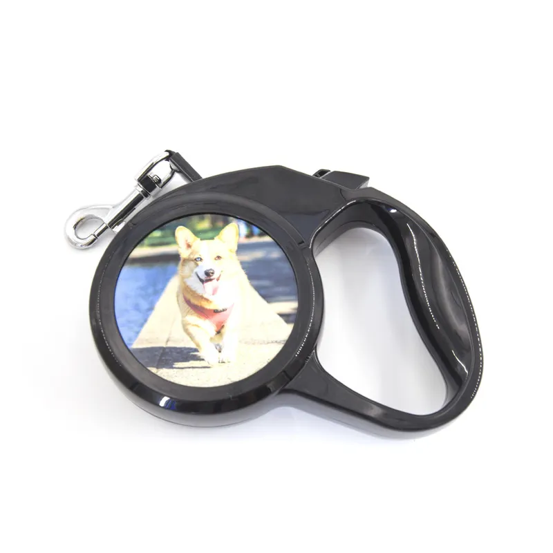 Personalised CustomAutomatic Retractable Dog Leash Puppy Walking Leader Small Dogs Universal Remote Control With Super Flat Belt Pet Rope - Black
