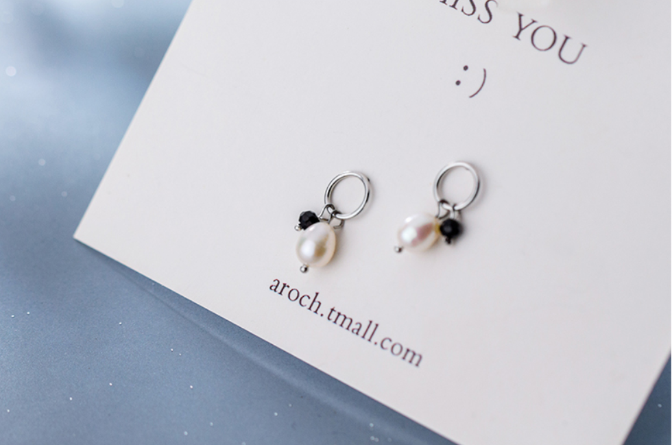 Black crystal earrings