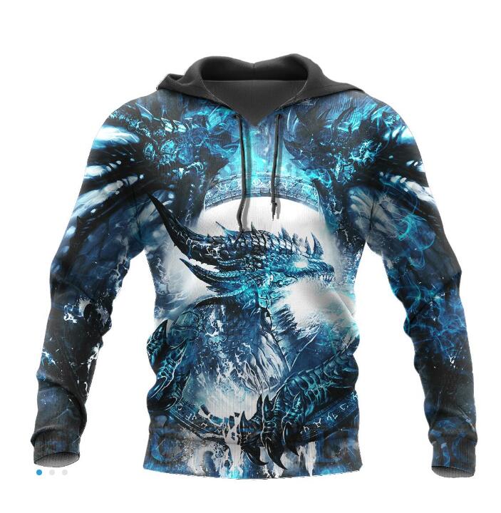 3D All Over Print Ice Dragon Hoodie VHH017 NM