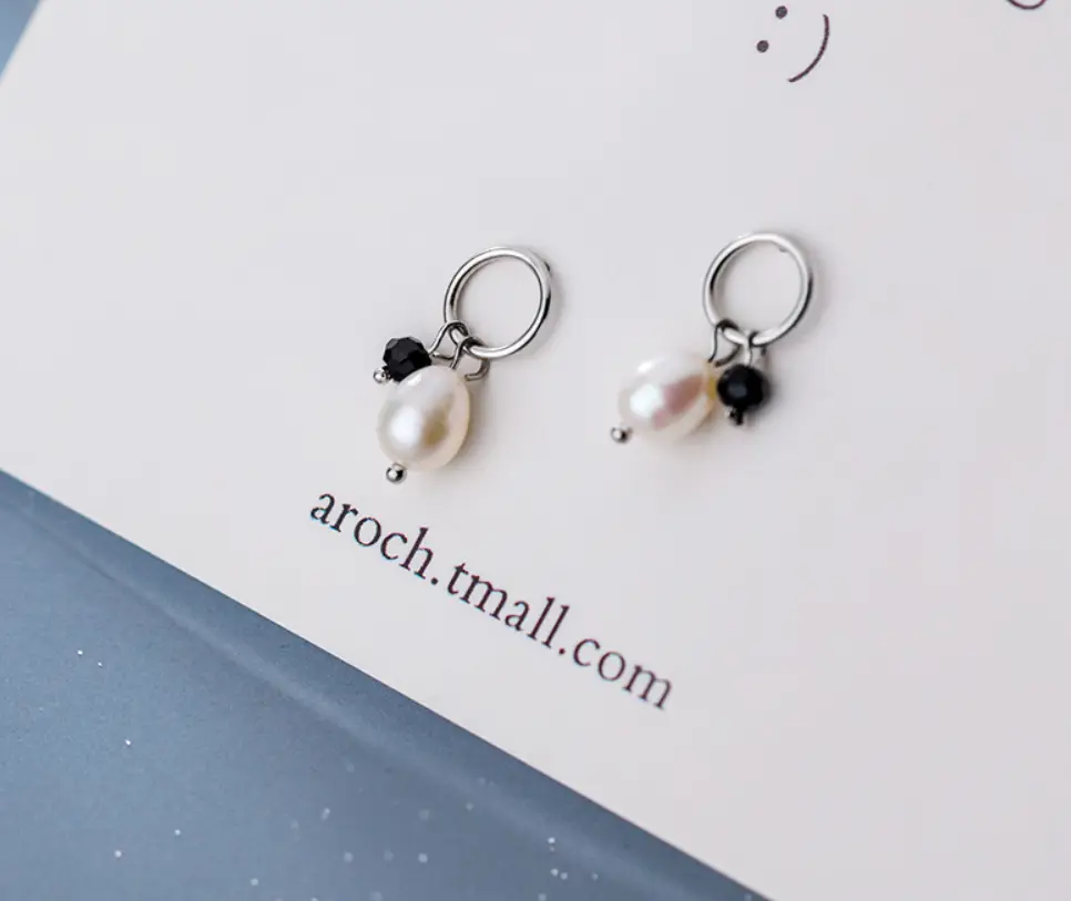 Black crystal earrings