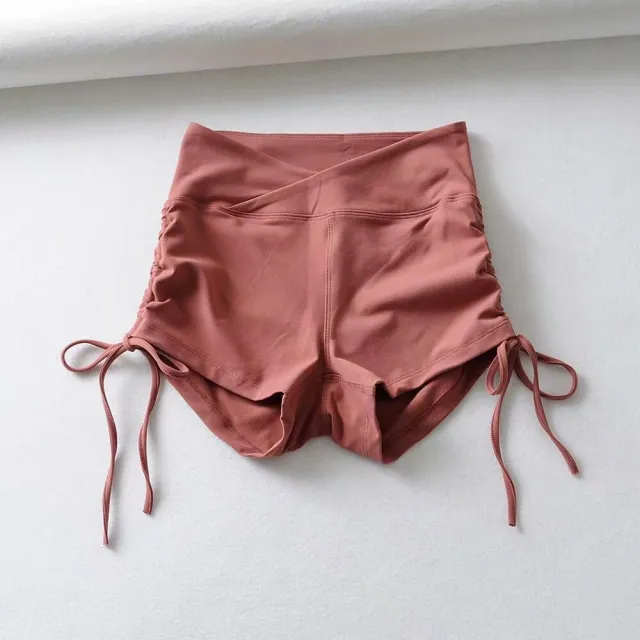 Women's Yoga Pants Drawstring High Waist Sports Shorts Red - Shop at LoveMi