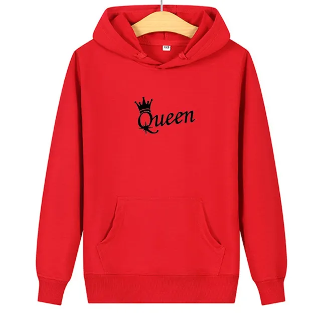 Long sleeve printed hooded sweatshirt Red - Shop at LoveMi