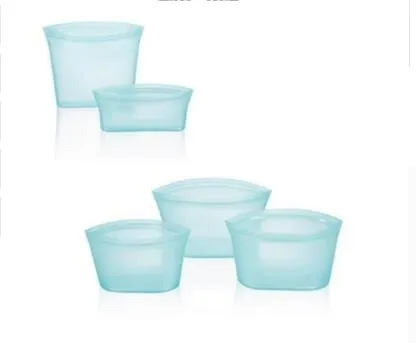 Food Silicone Bag Fresh-keeping Storage Box - Blue 5Pcs