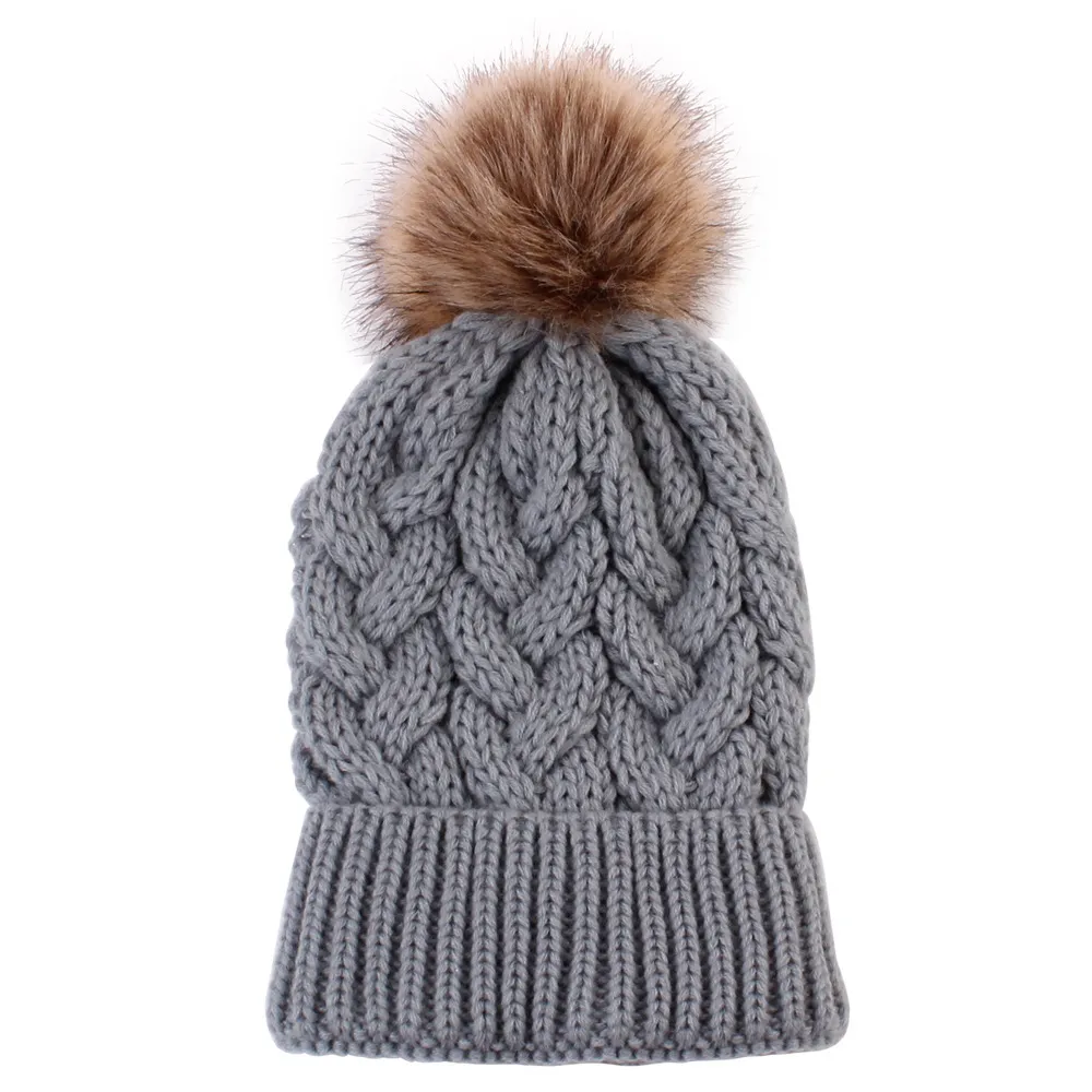 Fashionable Ladies Knit Pullover Warm Woolen Hat - Pink