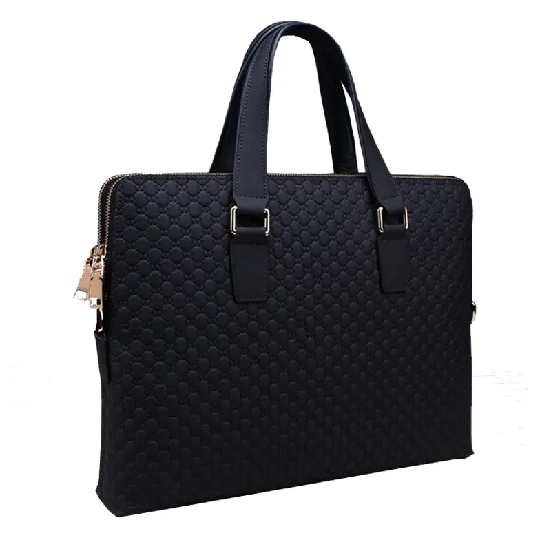 Genuine Leather Men's Business Handbag 14 Inch