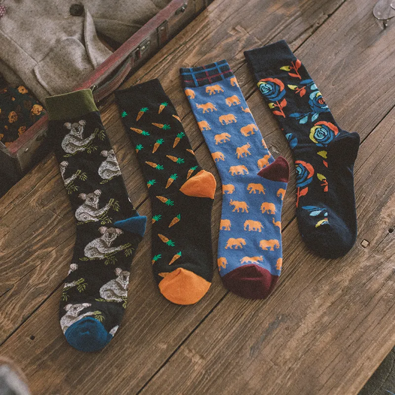 Men's British Retro Creative Gift Box Suit Socks - 14 Style-One Size