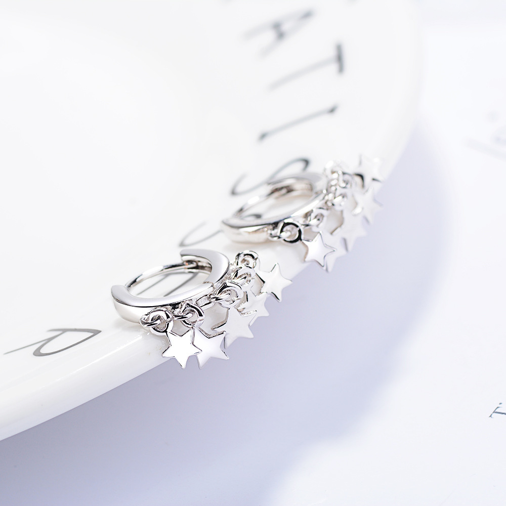 Simple Five-circle Earrings all-match Small Earrings Female Earrings