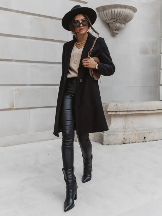 Winter wool coat - Black