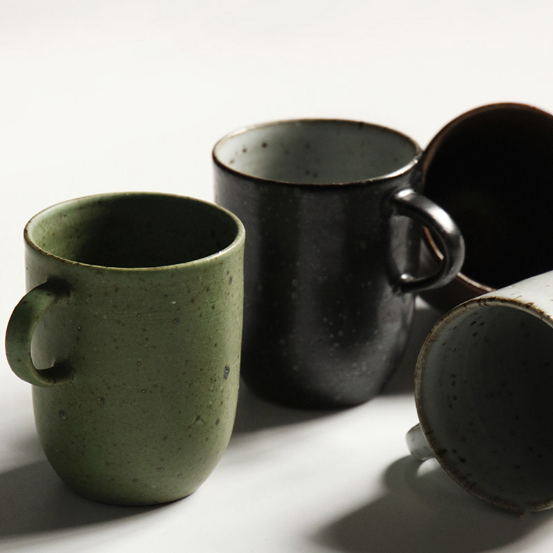 Handmade stoneware coffee cup set