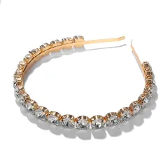 New Popular Geometric Crystal Luxury Bridal Headwear - White Diamond - View 1