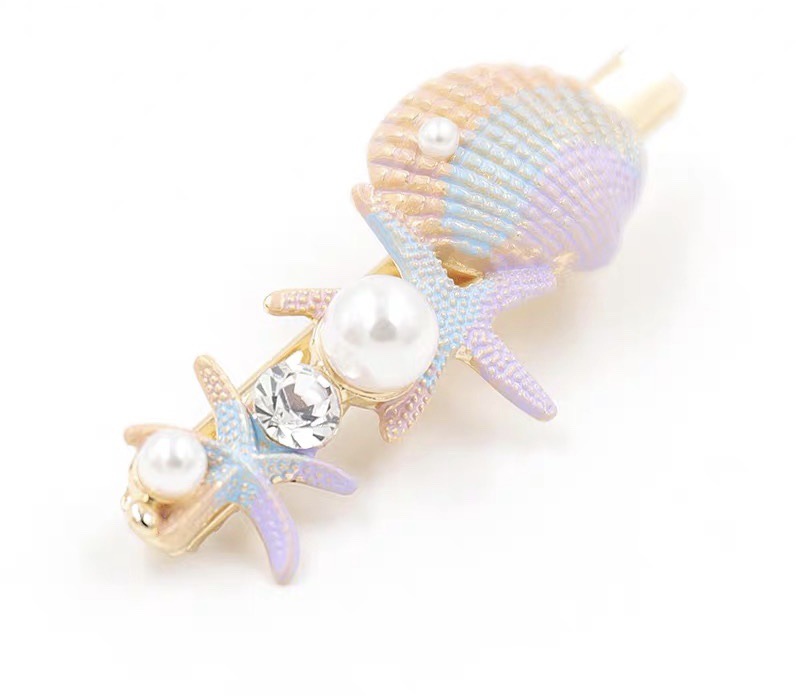 Korean cute and sweet starfish hairpin Colorful - Shop at LoveMi