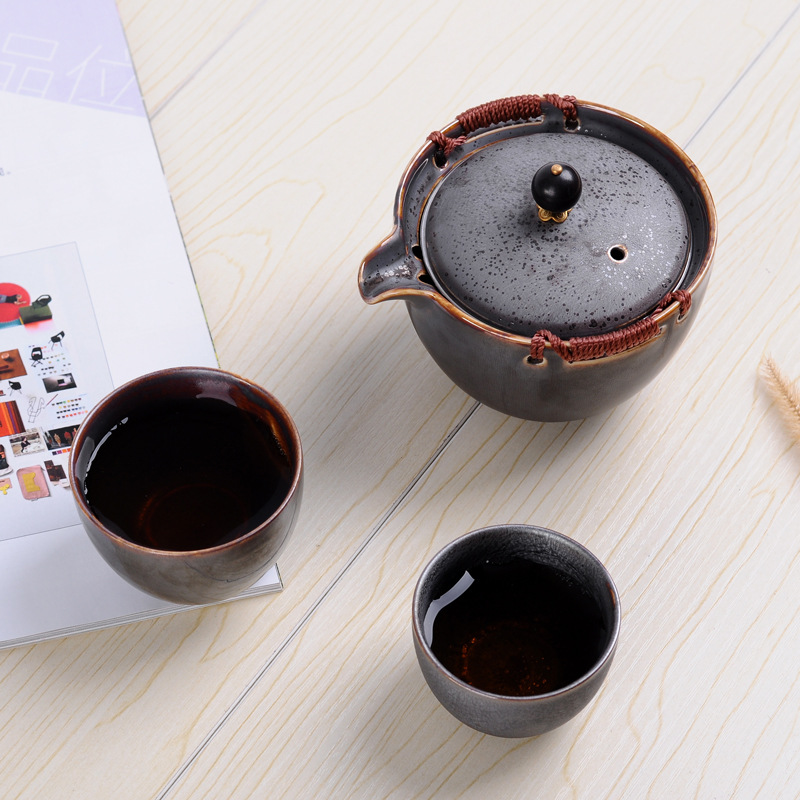 Travel Office Teapot With Strainer Kung Fu Tea Set — view 6