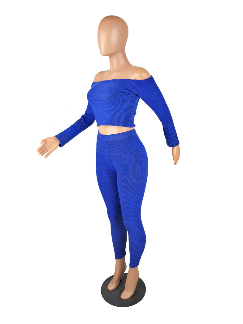 One Shoulder Solid Color Fashion Casual Sports Suit