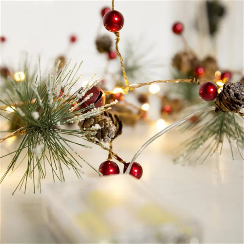 Christmas Tree 2M 20 LED Warm White Pine Cone Star String Lights – image 5