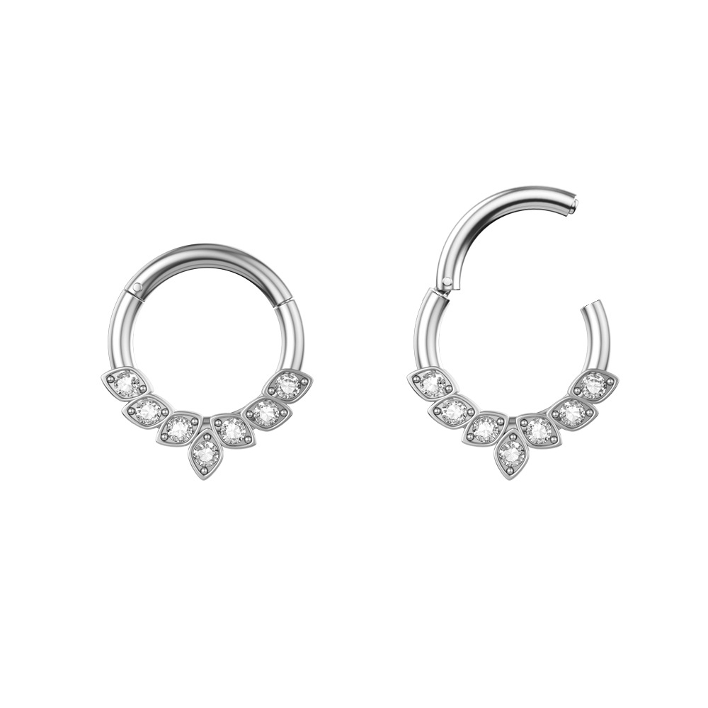 Stainless steel zircon nose ring