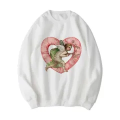 Ladies Fashion Victoria Angel Print Long Sleeve Sweatshirt - 8 Style - View 1