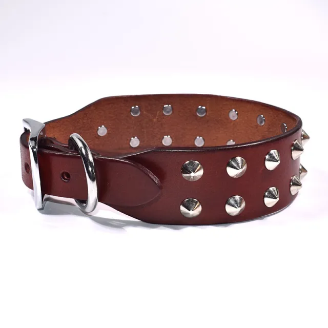 Small And Medium Sized Dog Cowhide Collar Brown - Shop at LoveMi