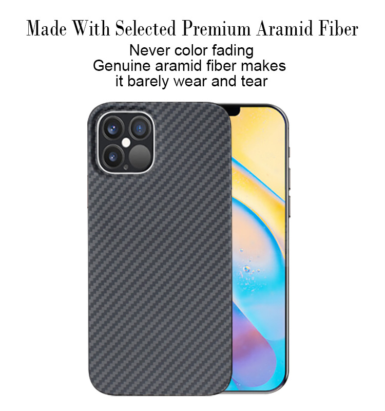 Compatible with Apple, New Kevlar Fiber Protective Cover For Iphone12pro Carbon Fiber Phone Case