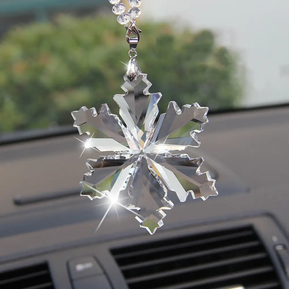 Snow hanging ornaments in the car