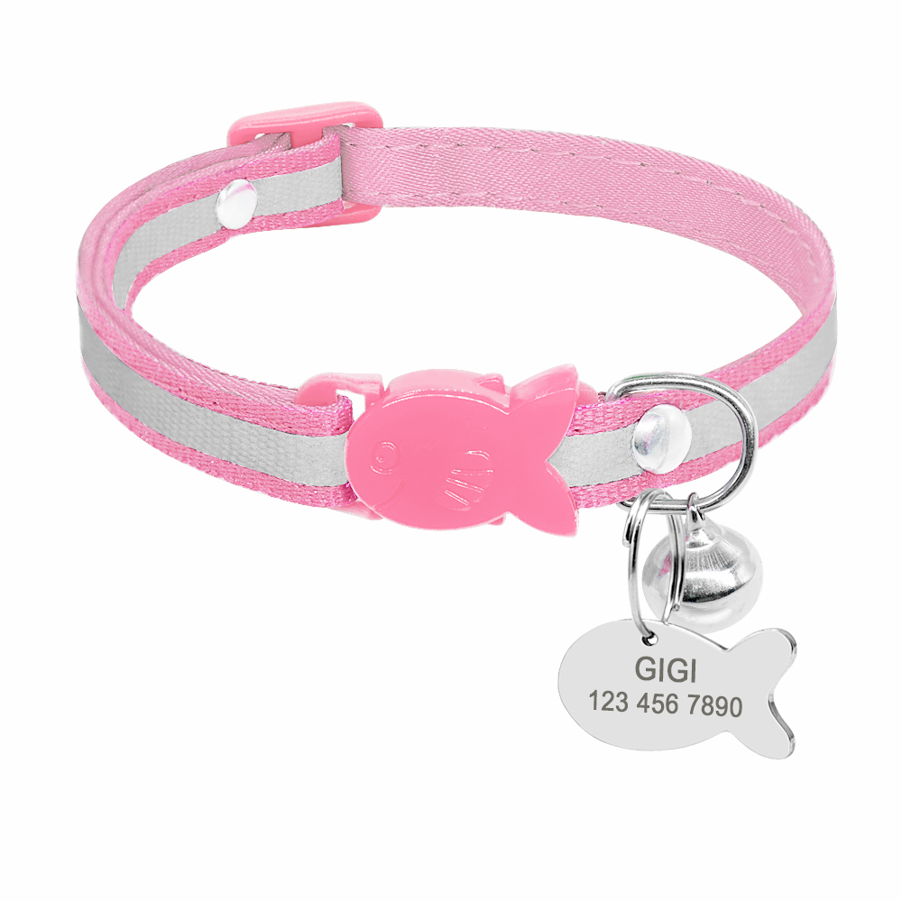 Collar Reflective Bell Adjustable Safety Buckle Pink - Shop at LoveMi