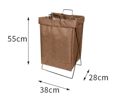Foldable fabric hamper household laundry basket large storage basket bathroom clothes storage basket Coffee Color - Shop at LoveMi