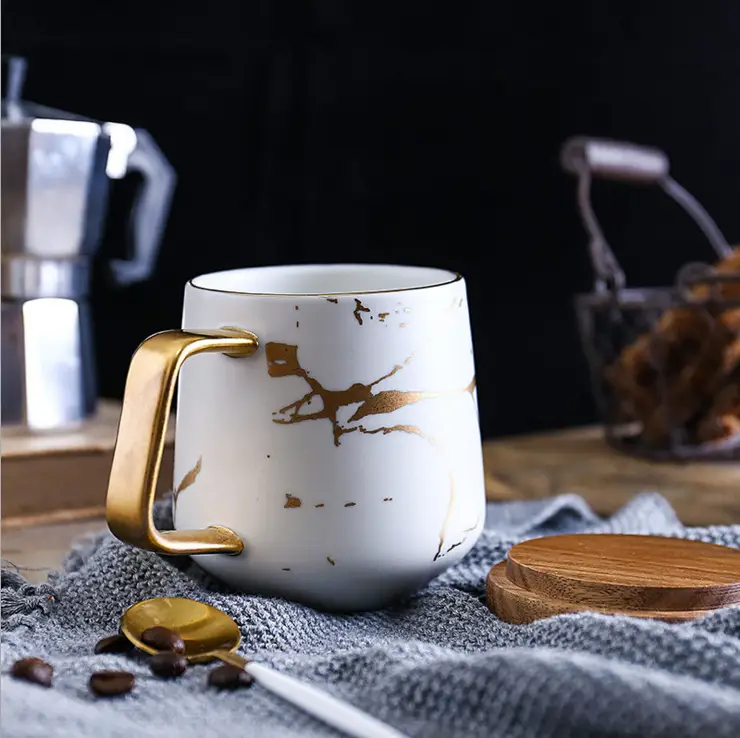 Marbled Household Ceramic Coffee Mark Cup