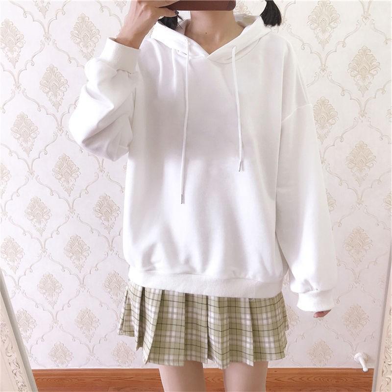 Loose plus fleece hooded long sleeved sweater 16Color M - Shop at LoveMi