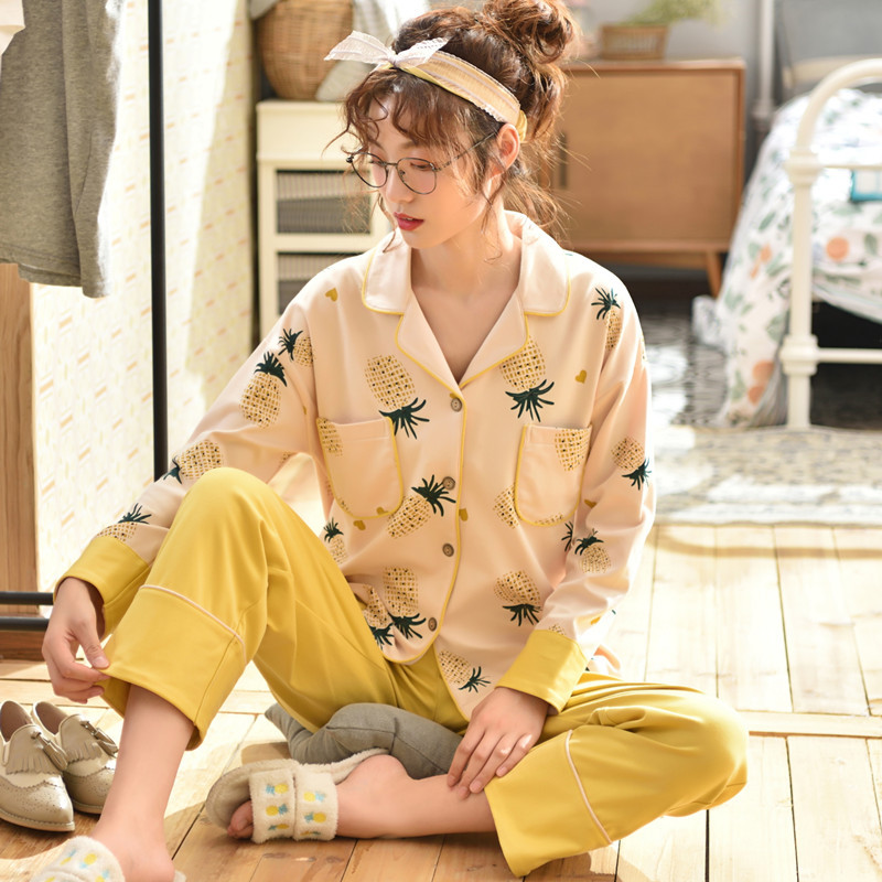 Knitted cotton yellow pineapple cardigan