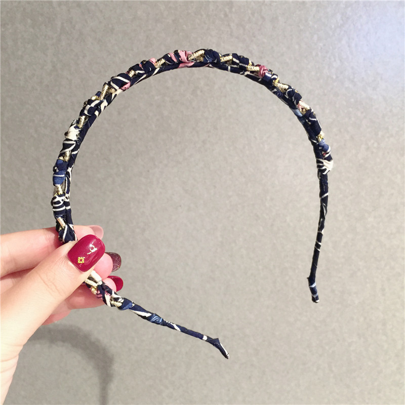 Simple Personality Wild Retro Chain Rhinestone Headband Dark Blue - Shop at LoveMi