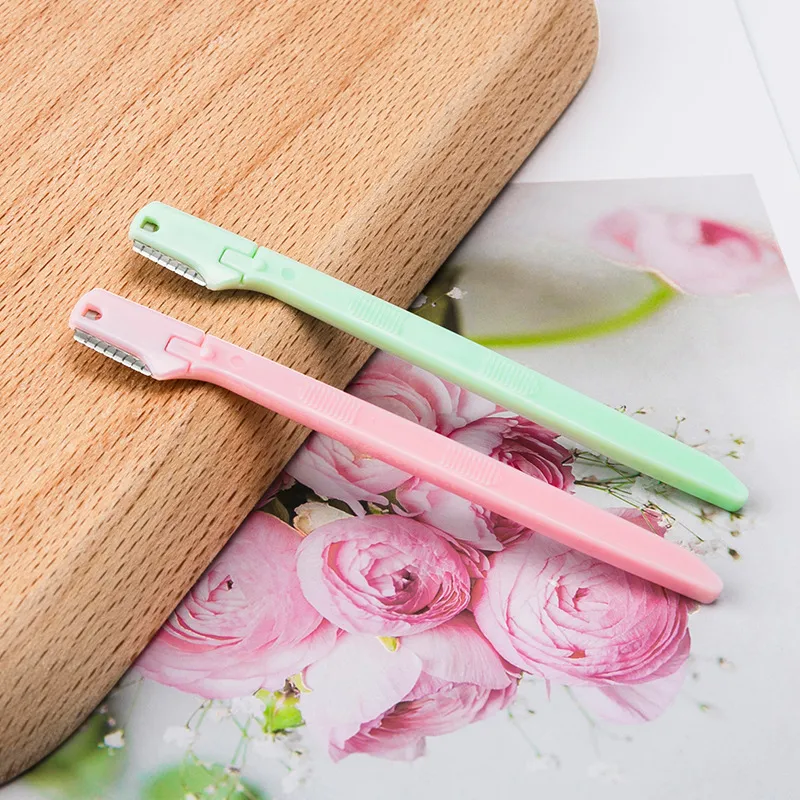 Portable Mini Eyebrow Trimming Knife Set - 2 Pack