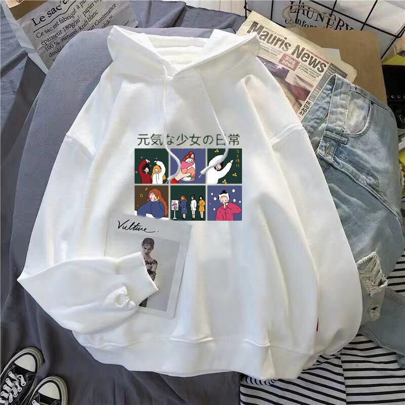 Women's loose coat hooded sweater Girly Everyday Xl - Shop at LoveMi