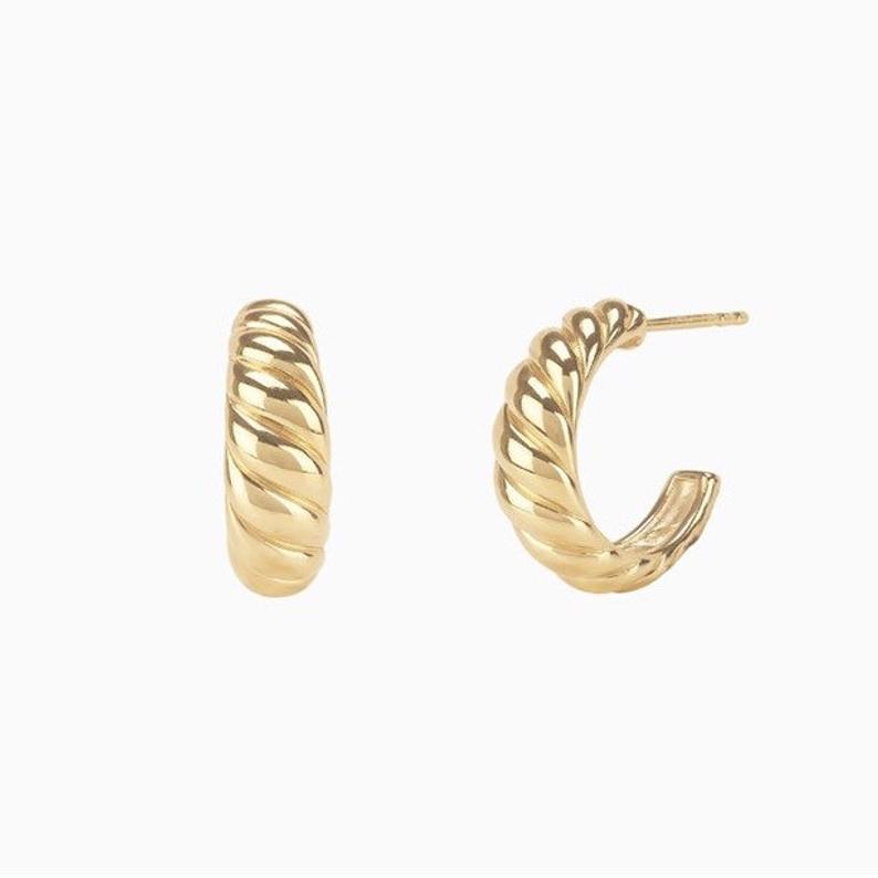 Twisted Twist Half Circle C-shaped Earring Twist Earrings