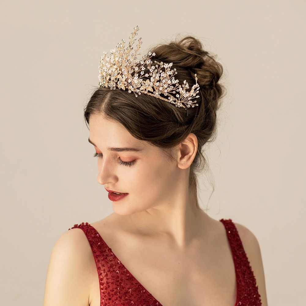 Multi-layer Rice Beads Rhinestone Bridal Headwear — foto 4