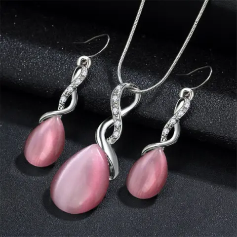 Fashion Opal Jewelry Sets for Woman Cubic Zirconia Water