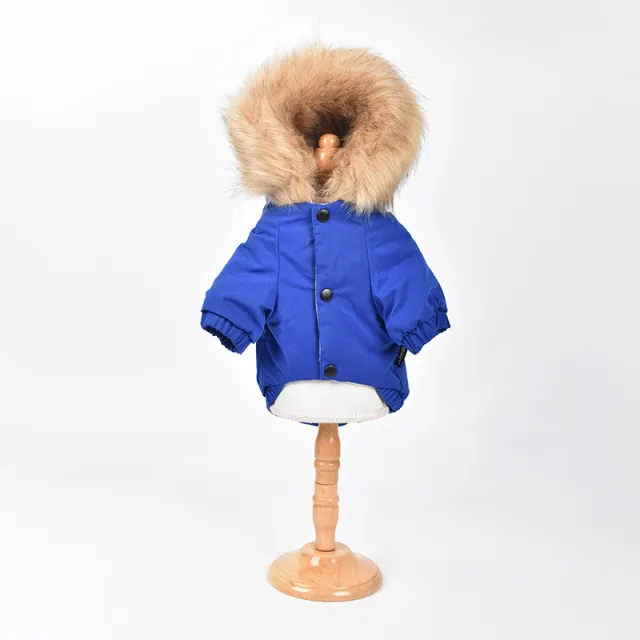 New mink fur hat workwear cotton coat Blue - Shop at LoveMi