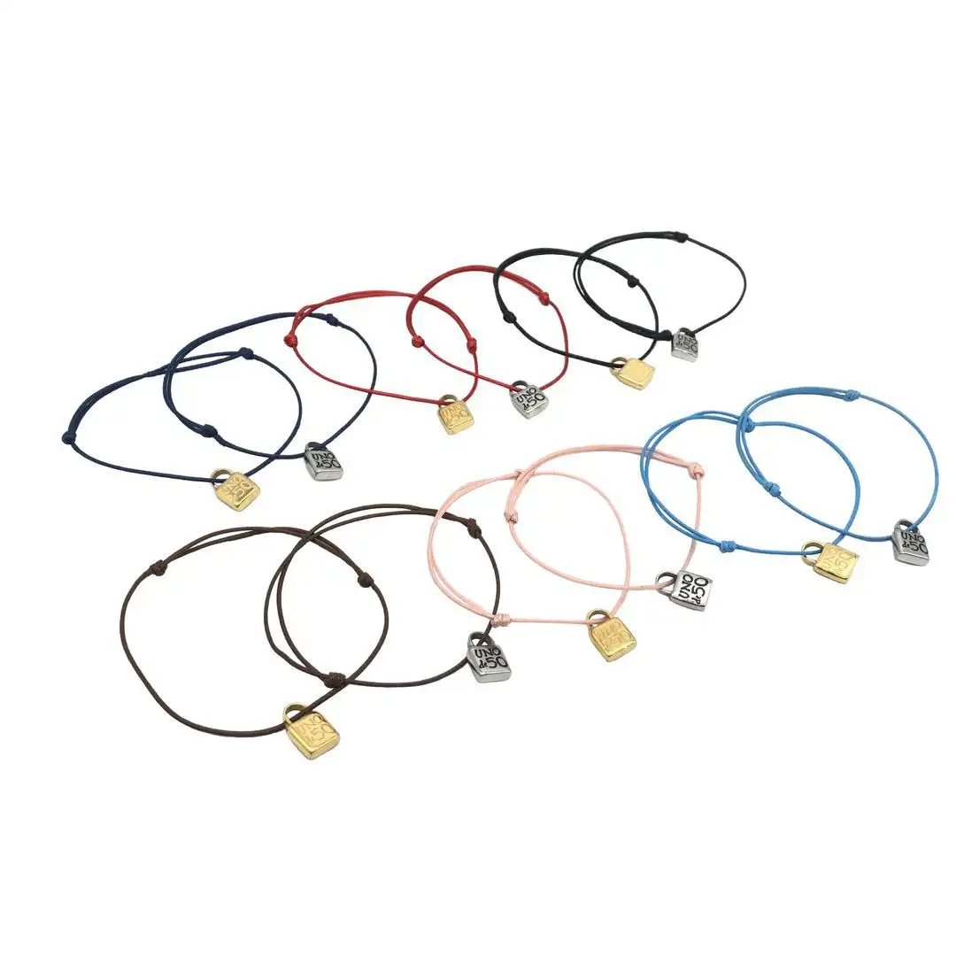 Stainless Steel Six-color Couple Braided Lock Bracelet