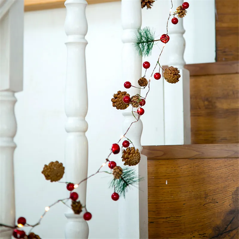 Christmas Tree 2M 20 LED Warm White Pine Cone Star String Lights – image 3
