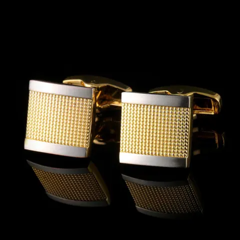 High Quality Gold French Cufflinks Men's Suit Shirt Cuff