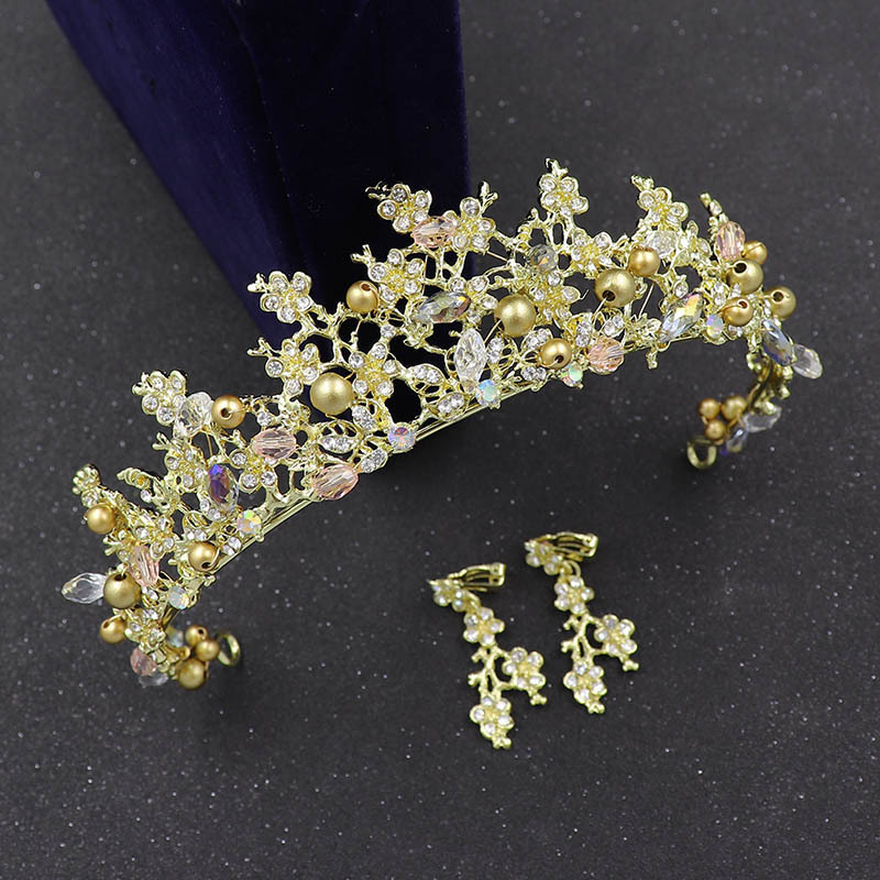 Bridal Golden Headband Hair Accessory Crown Crown Ear Clip - Shop at LoveMi