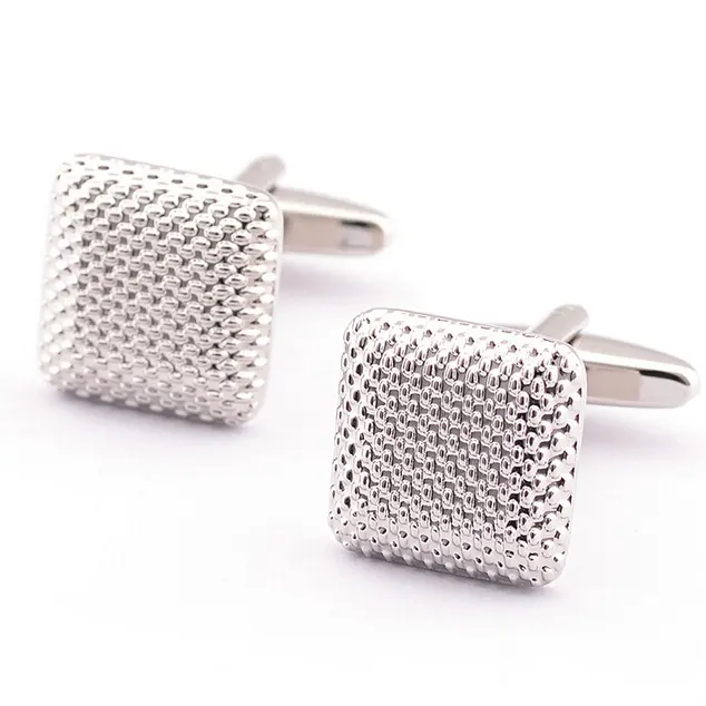 Simple Dense Pattern Checkered Cufflinks Dot Metal