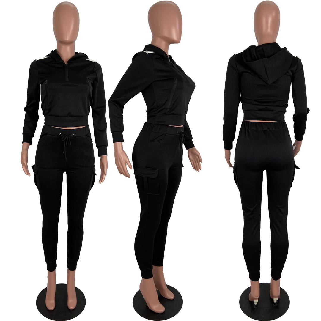 Two-Piece Personalized Zipper Sports Sweatshirt