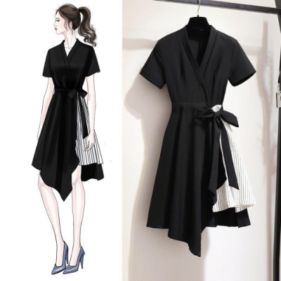 Ladies Striped Fake Two-piece Cardigan Jacket