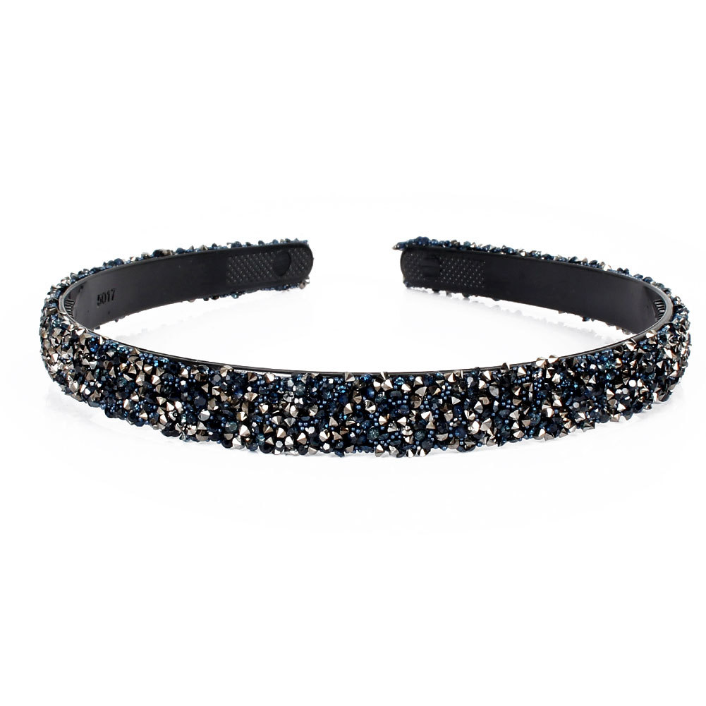 Semicircle Retro Colored Diamond Headband 2Grey - Shop at LoveMi