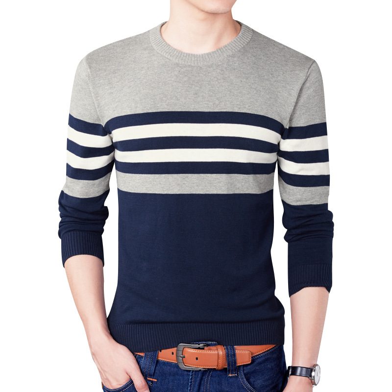 Men's Cotton Round Neck Pullover Sweater
