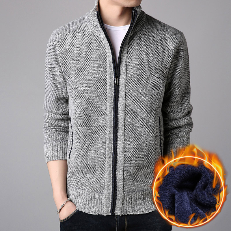 Stand-up collar cardigan sweater men's clothing