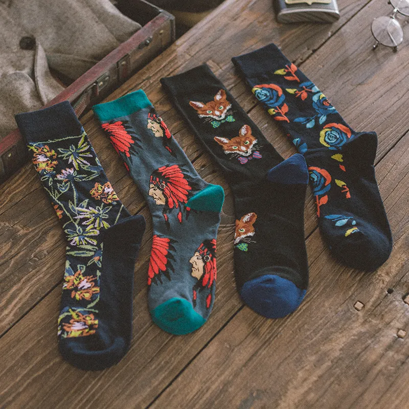 Men's British Retro Creative Gift Box Suit Socks - 7 Style-One Size