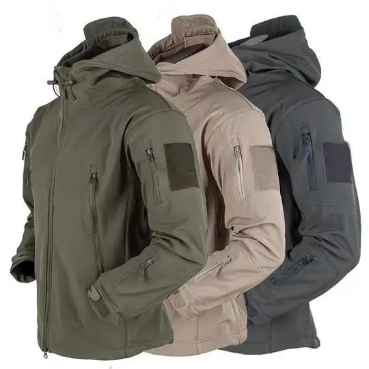 Soft Shell Jacket Men Windproof Hooded