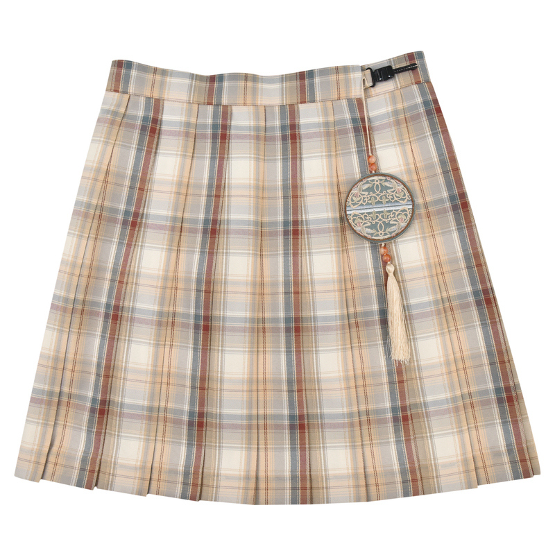 Mori female tribe JK lattice skirt a-line skirt