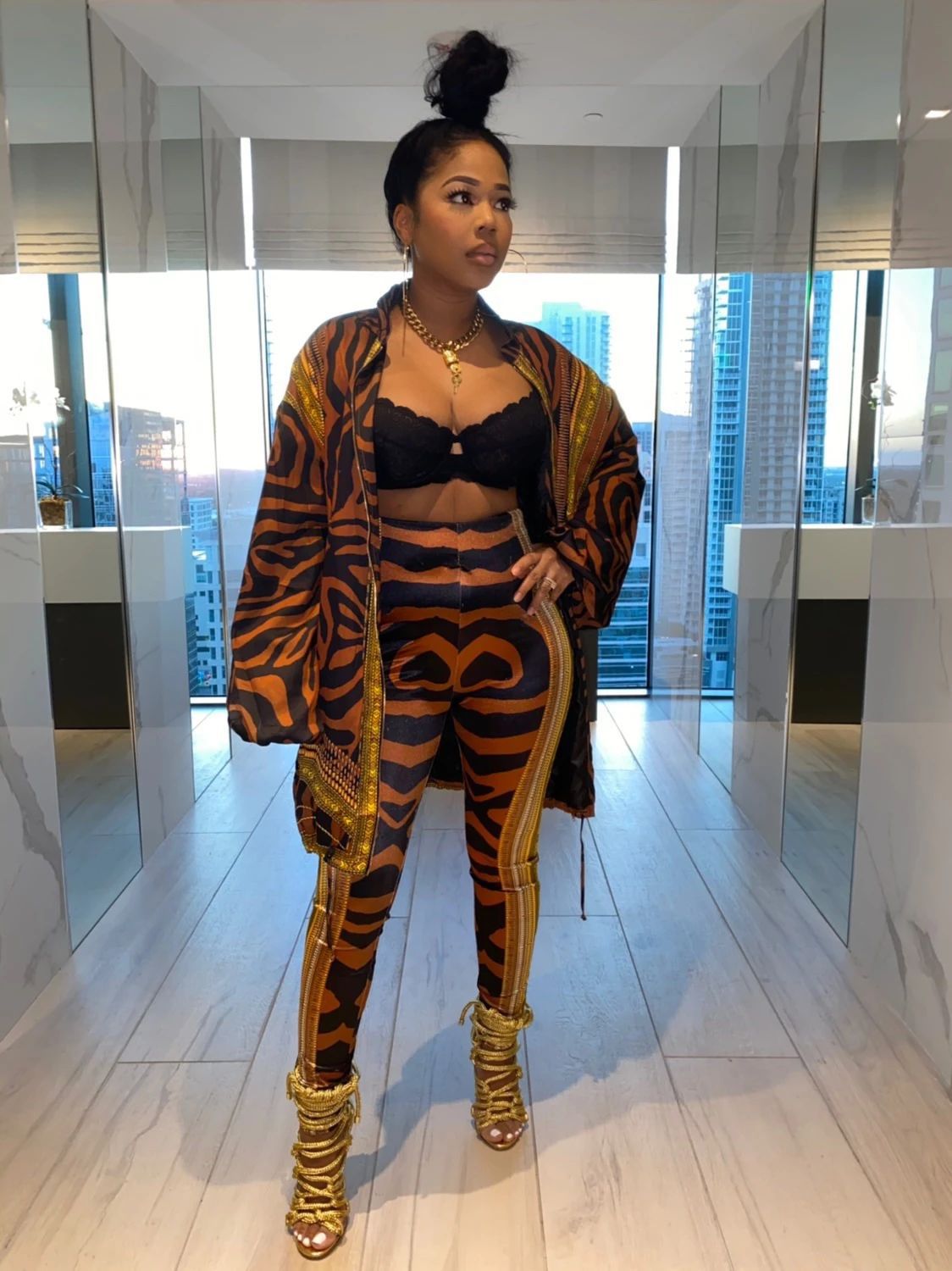 Long sleeve trousers ladies casual suit