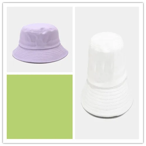 Macaron Satin Board Fisherman Hat Purple White - Shop at LoveMi